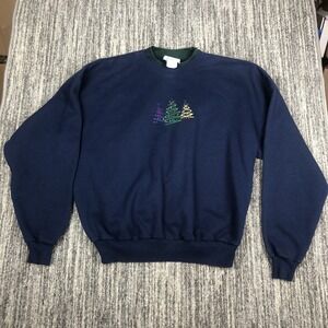 Vintage MCcc Energy Christmas Tree Blue Sweatshirt Preowned Size Xl